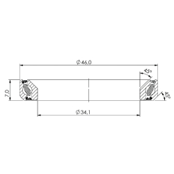 Ložisko CB-751 34,1x46x7 45°/45°