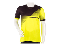 Sportovní tričko CRUSSIS, krátký rukáv, žlutá/černá