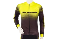 Cyklistický dres CRUSSIS, dlouhý rukáv, černá/žlutá