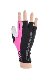 CRUSSIS cyklo rukavice černé/růžová